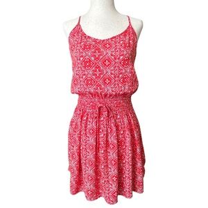 Hollister Casual Mini Dress with Spaghetti Straps - Size S - Red & White